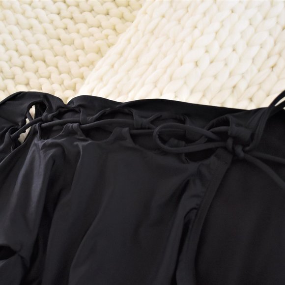 NEW! LAUNDRY Shelly Segal lace up plunge swimsuit - Picture 9 of 12